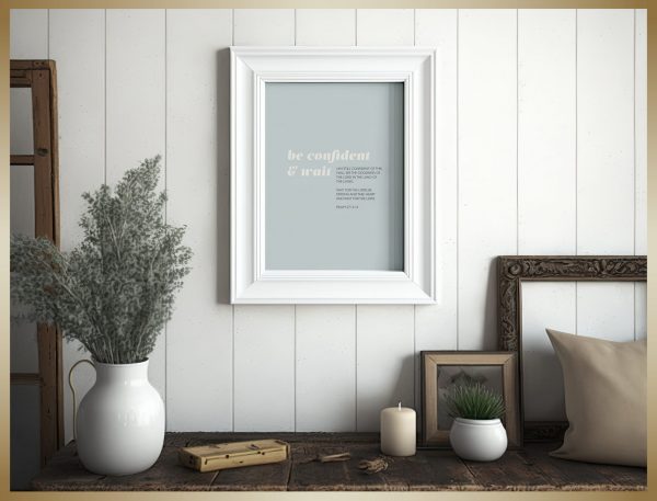 Psalm 27:13-14 "Be Confident and Wait" Inspirational Wall Art - Image 6