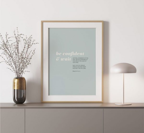 Psalm 27:13-14 "Be Confident and Wait" Inspirational Wall Art - Image 2