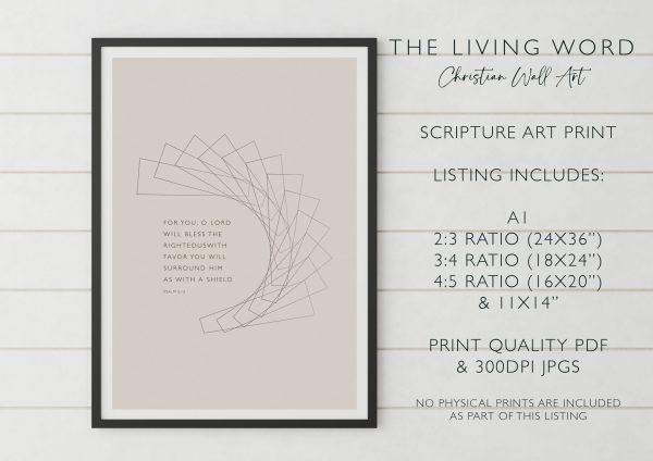 Psalm 5:12 "Favour" Inspirational Wall Art - Image 8