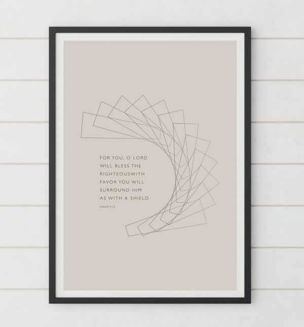 Psalm 5:12 "Favour" Inspirational Wall Art