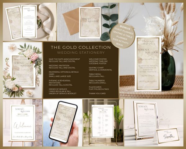 The Gold Collection | Editable Wedding Template Suite
