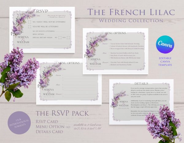 French Lilac  | Editable Wedding Template Suite - Image 5