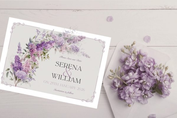 French Lilac  | Editable Wedding Template Suite - Image 4