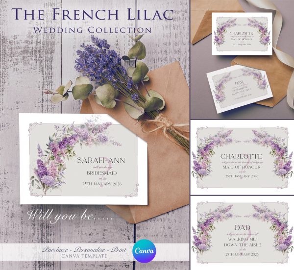 French Lilac  | Editable Wedding Template Suite - Image 10