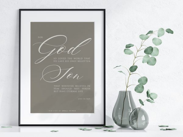 John 3:16 Scripture Wall Art Print
